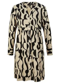 Printed Shirt Dress -Mesh Sleeve Shop Printed Shirt Dress969037FRSC