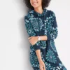 Printed Sweatshirt Dress -Mesh Sleeve Shop Printed Sweatshirt Dress934750FRSP