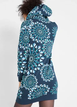 Printed Sweatshirt Dress -Mesh Sleeve Shop Printed Sweatshirt Dress934750FRSP W01