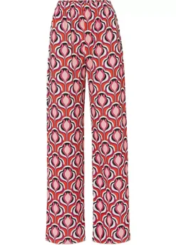Printed Wide Leg Trousers -Mesh Sleeve Shop Printed Wide Leg Trousers903926FRSC