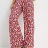 Printed Wide Leg Trousers -Mesh Sleeve Shop Printed Wide Leg Trousers903926FRSP