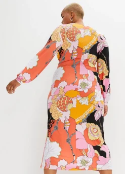 Printed Wrap Maxi Dress -Mesh Sleeve Shop Printed Wrap Maxi Dress934039FRSB W01