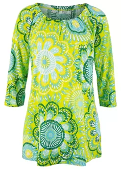 Psychedelic Print Tunic -Mesh Sleeve Shop Psychedelic Print Tunic950614FRSC