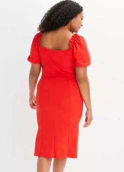 Puff Sleeve Party Dress -Mesh Sleeve Shop Puff Sleeve Party Dress918878FRSB W01