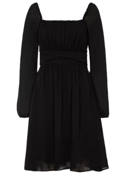 Puff Sleeve Square Neck Dress 8 Puff Sleeve Square Neck Dress -Mesh Sleeve Shop Puff Sleeve Square Neck Dress962689FRSC