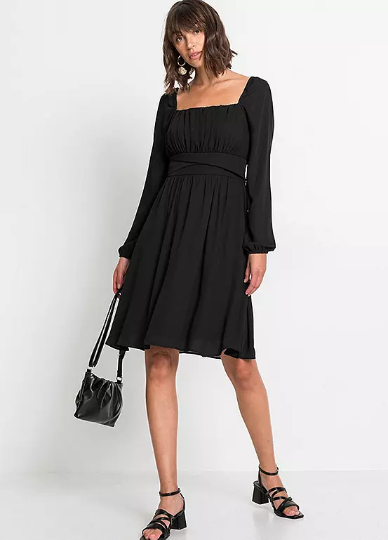 Puff Sleeve Square Neck Dress 3 Puff Sleeve Square Neck Dress