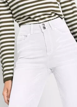 Push-Up Straight Leg Jeans -Mesh Sleeve Shop Push Up Straight Leg Jeans911473FRSP W02