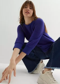 Ribbed Sweatshirt -Mesh Sleeve Shop Ribbed Sweatshirt904896FRSP W02