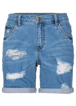 Ripped Denim Shorts -Mesh Sleeve Shop Ripped Denim Shorts928761FRSC