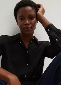 Ruched Blouse -Mesh Sleeve Shop Ruched Blouse959018FRSP W02