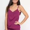 Ruched Cami Strap Top -Mesh Sleeve Shop Ruched Cami Strap Top913155FRSP