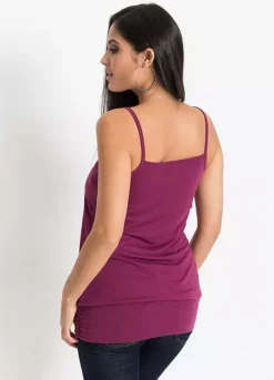 Ruched Cami Strap Top -Mesh Sleeve Shop Ruched Cami Strap Top913155FRSP W01