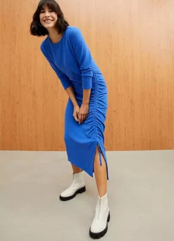 Ruched Jersey Dress -Mesh Sleeve Shop Ruched Jersey Dress945712FRSL