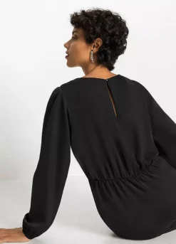 Satin Knotted Dress -Mesh Sleeve Shop Satin Knotted Dress962068FRSP W03