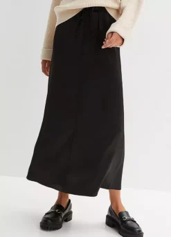 Satin Midi Skirt -Mesh Sleeve Shop Satin Midi Skirt917031FRSP W01