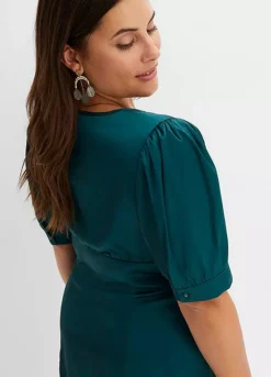 Satin Mini Dress -Mesh Sleeve Shop Satin Mini Dress928702FRSB W02