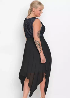 Sequin Bodice Party Dress -Mesh Sleeve Shop Sequin Bodice Party Dress976592FRSB W01