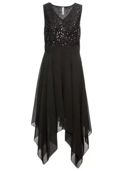 Sequin Bodice Party Dress -Mesh Sleeve Shop Sequin Bodice Party Dress976592FRSC