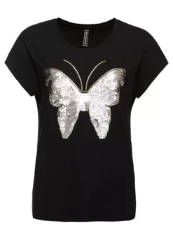 Sequin Butterfly Top -Mesh Sleeve Shop Sequin Butterfly Top921378FRSC