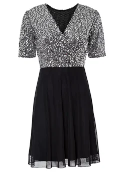 Sequin Party Dress -Mesh Sleeve Shop Sequin Party Dress968036FRSC