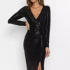 Sequin Sparkle Dress -Mesh Sleeve Shop Sequin Sparkle Dress942147FRSP