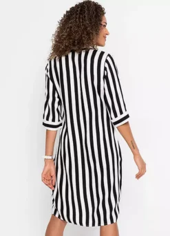 Shirt Dress -Mesh Sleeve Shop Shirt Dress928122FRSP W01