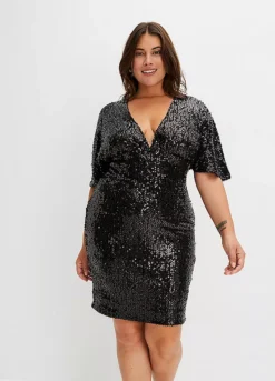 Short Sleeve Sequin Party Dress