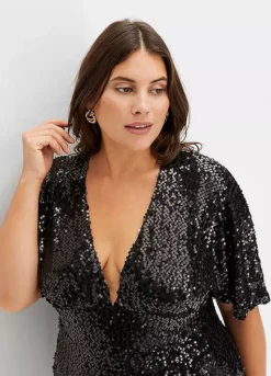 Short Sleeve Sequin Party Dress -Mesh Sleeve Shop Short Sleeve Sequin Party Dress903624FRSB W02