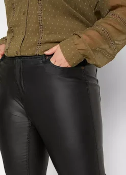 Skinny Coated Trousers -Mesh Sleeve Shop Skinny Coated Trousers948355FRSB W02