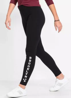 Slogan Print Leggings