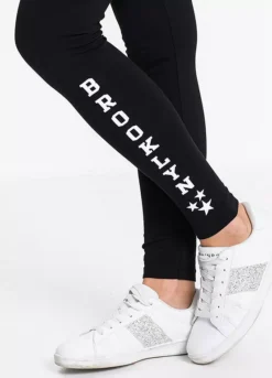 Slogan Print Leggings -Mesh Sleeve Shop Slogan Print Leggings904689FRSP W02