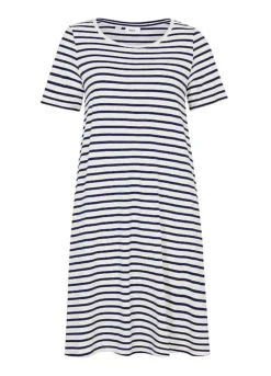 Slub Cotton Dress -Mesh Sleeve Shop Slub Cotton Dress931174FRSC