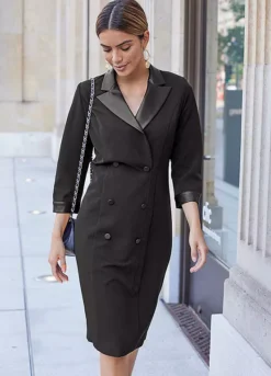 Smart Blazer Dress -Mesh Sleeve Shop Smart Blazer Dress967270FRSL