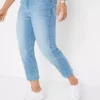 Soft Cropped Jeans -Mesh Sleeve Shop Soft Cropped Jeans920703FRSB