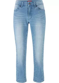 Soft Cropped Jeans -Mesh Sleeve Shop Soft Cropped Jeans920703FRSC