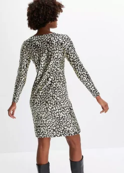 Sparkly Animal Print Party Dress -Mesh Sleeve Shop Sparkly Animal Print Party Dress923477FRSP W01