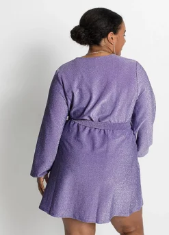 Sparkly Wrap Dress -Mesh Sleeve Shop Sparkly Wrap Dress971968FRSB W01