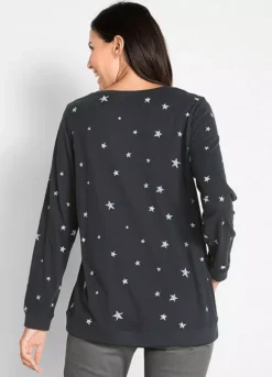 Star Print Top -Mesh Sleeve Shop Star Print Top927721FRSP W01
