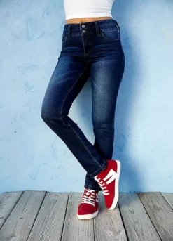 Straight Leg Shaper Jeans -Mesh Sleeve Shop Straight Leg Shaper Jeans905208FRSL