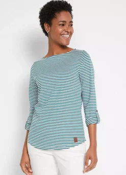 Striped Boat Neck Top