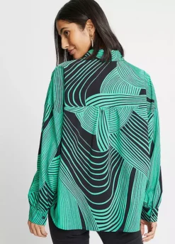 Stripy Blouse -Mesh Sleeve Shop Stripy Blouse966826FRSP W01