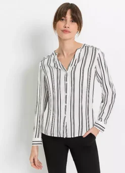 Stripy Button Blouse