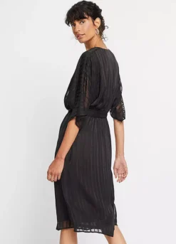 Stripy Chiffon Dress -Mesh Sleeve Shop Stripy Chiffon Dress950895FRSP W01