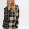 Sustainable Check Long Sleeve Blouse -Mesh Sleeve Shop Sustainable Check Long Sleeve Blouse946990FRSP
