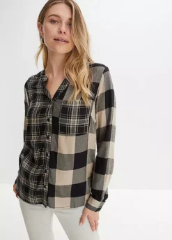 Sustainable Check Long Sleeve Blouse