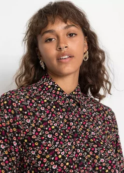 Sustainable Floral Print Midi Dress -Mesh Sleeve Shop Sustainable Floral Print Midi Dress974111FRSP W02