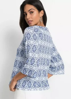 Tassel Tie Tunic -Mesh Sleeve Shop Tassel Tie Tunic958379FRSP W01