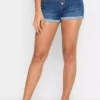 Turn-Up Hem Denim Shorts 1 Turn-Up Hem Denim Shorts -Mesh Sleeve Shop Turn Up Hem Denim Shorts936586FRSP