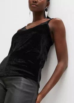 Velvet Cami Top -Mesh Sleeve Shop Velvet Cami Top930667FRSP W03