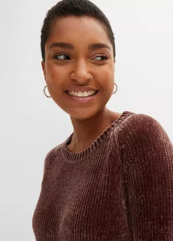 Velvet Chenille Oversize Jumper Dress -Mesh Sleeve Shop Velvet Chenille Oversize Jumper Dress934922FRSP W02